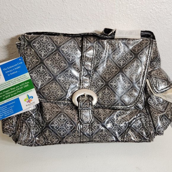 Diaper Bag NEW - Laminated Buckle Bag Fleur-De-Lis Baby Kalencom BNWT FAST SHIP - Picture 1 of 14
